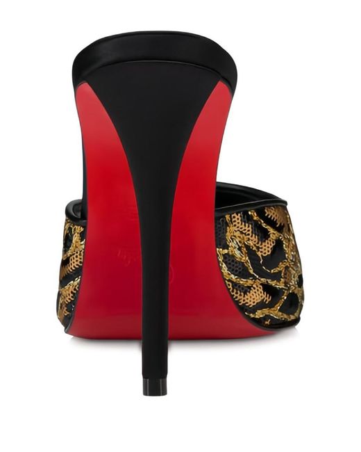 Christian Louboutin Metallic Miss Z Leather Mules