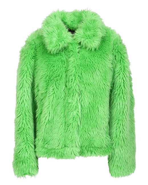 MSGM Green Fur Coats