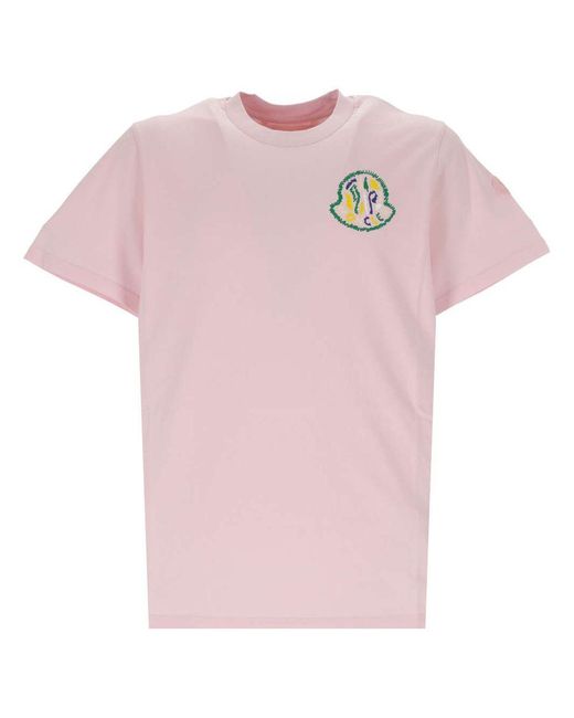 Moncler Pink T-shirts And Polos for men