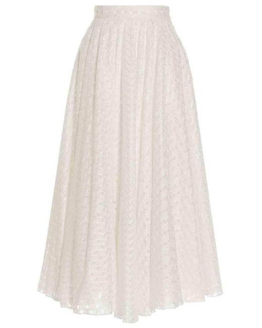 Giambattista Valli Tweed Maxi Skirt - White