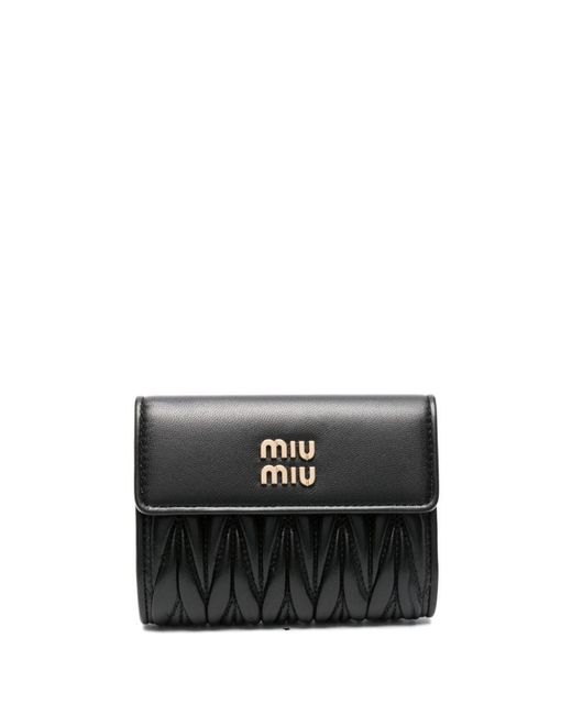 Miu Miu Black Matelassé-effect Wallet