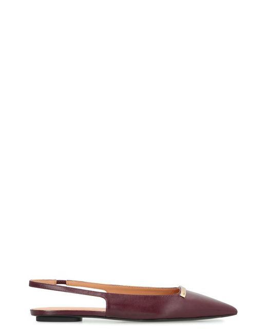 Tod's Women's Red Pointy-toe Slingback Ballet Flats