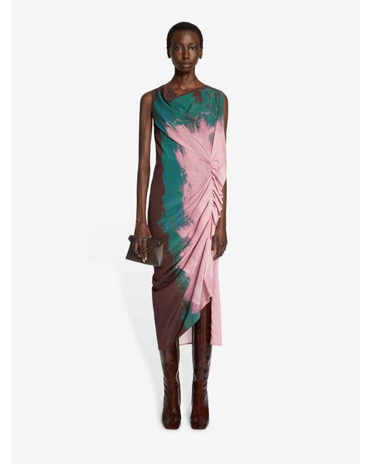 Dries Van Noten Multicolor Draped Midi Dress