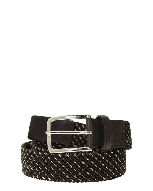 Hogan Black Elastic Belt In Fabric And Leather for men