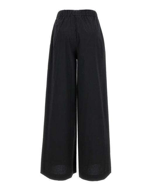 FEDERICA TOSI Black Elastic High-waisted Pants In Stretch Cotton Woman