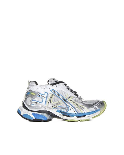 Balenciaga Blue Runner Mesh And Faux Leather Sneakers for men