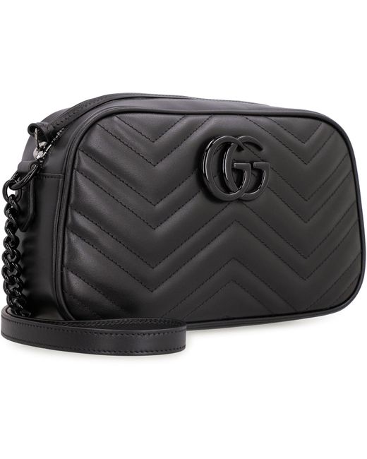 Gucci Black Gg Marmont Quilted Leather Shoulder Bag