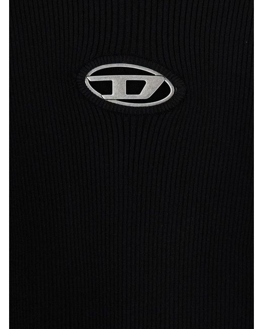 DIESEL Black Valaty Top With Logo Plaque