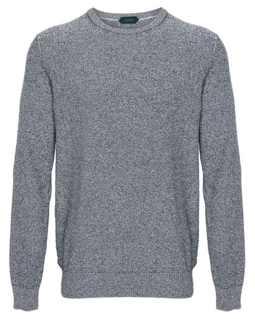 Zanone Gray Striped Sweater Clothing for men