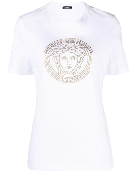 Versace White Medusa Crew Neck T Shirt