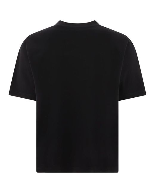 Lanvin Black T-shirt With Embroidered Logo for men