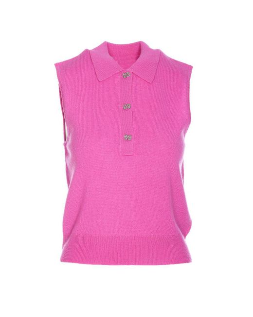 Ganni Pink T-shirts And Polos