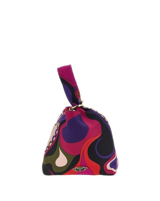 Emilio Pucci Pink Printed Silk Handbag