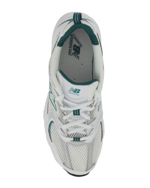 New Balance Mr530 Logo-embossed Leather And Mesh Low-top Trainers in White  | Lyst