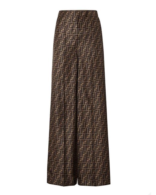 Fendi Brown Ff Twill Pants
