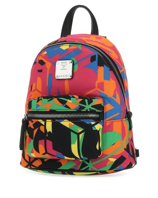 MCM Multicolor Stark Nylon Backpack Crossbody
