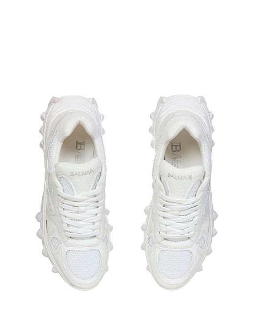 Balmain White Premium Canvas Sneakers. for men