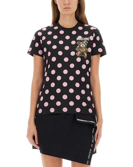 Moschino Black "Teddy Polka Dots" T-Shirt