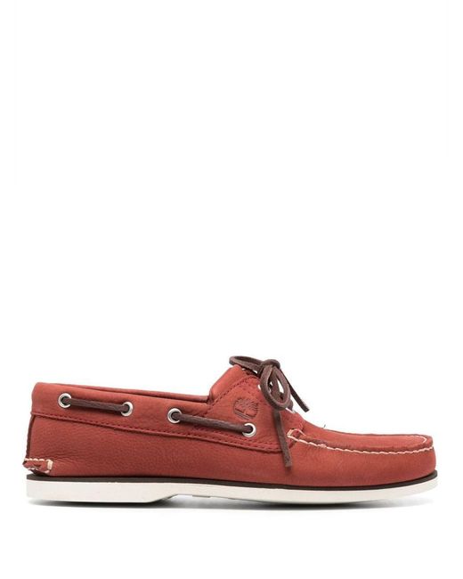 Timberland Red Calf-leather Boat Shoes for men