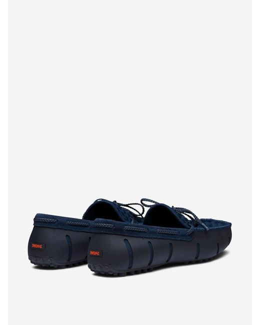 Swims Blue Lace-up Boat Shoes for men