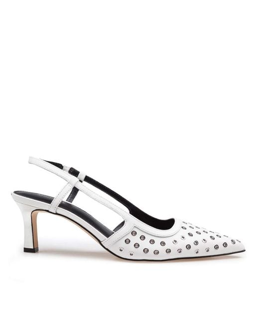 Michael Kors White Leather Slingback Pumps