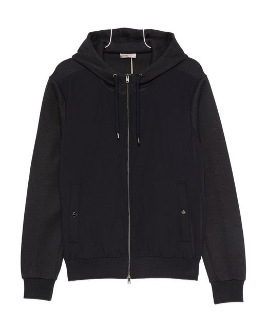 Herno Blue Cotton Hooded Jacket for men