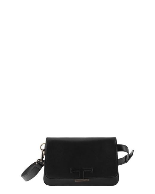 Tod's Black T Timeless Leather Mini Bum Bag for men