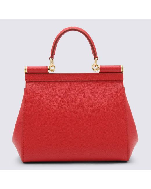 Dolce & Gabbana Red Leather Sicily Handbag