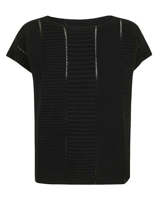 Issey Miyake Column Knit Top Clothing in Black | Lyst
