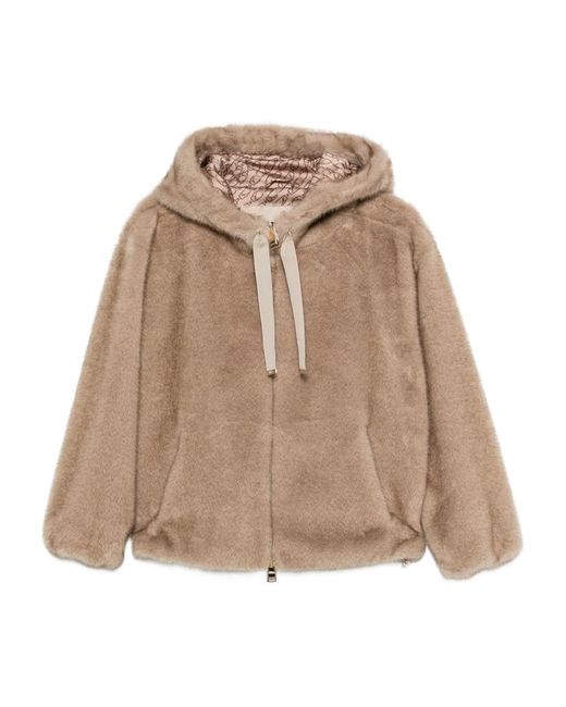 Herno Natural Hooded Zip-Up Jacket
