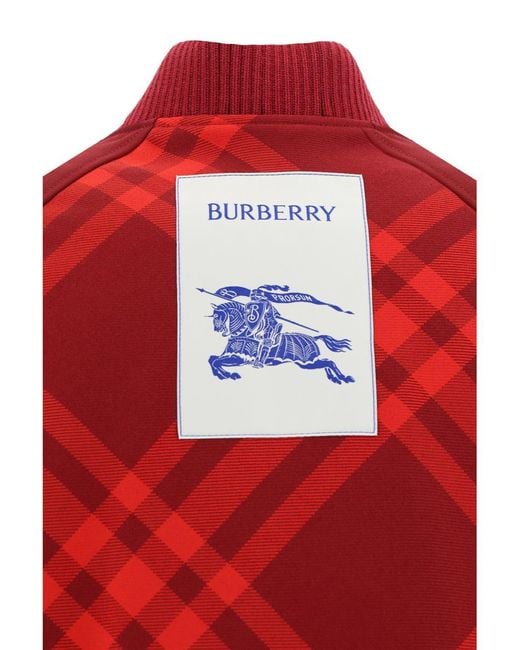 Burberry Red Check Reversible Bomber Jacket for men