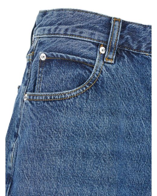 FRAME 'The Boy Short' Shorts With Belt Loops in Blue | Lyst