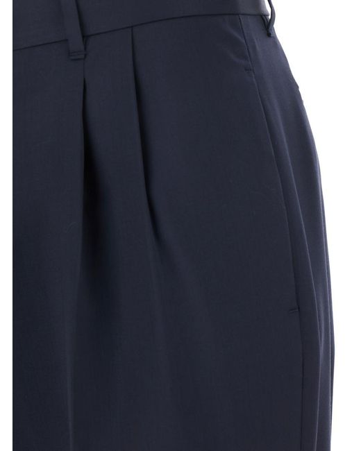 Lardini Blue Tailored Trousers With Double Pence for men