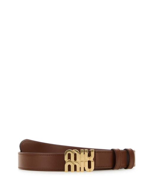 Miu Miu Belt in Brown | Lyst