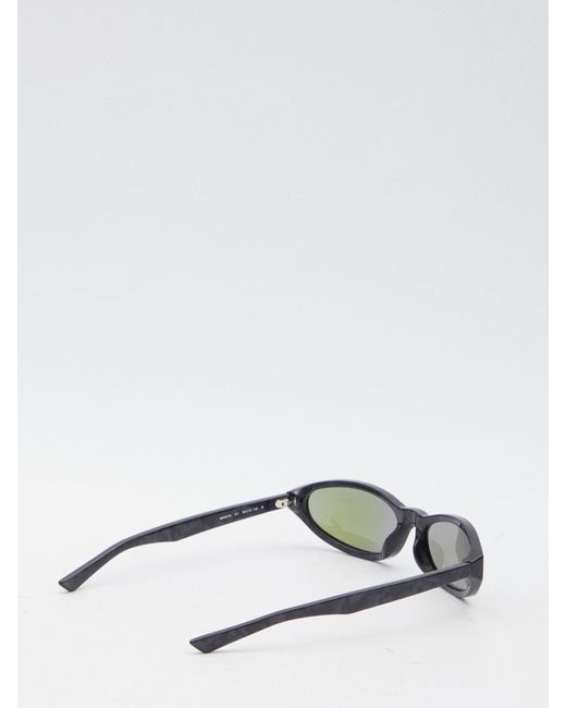 Balenciaga White Neo Round Sunglasses for men