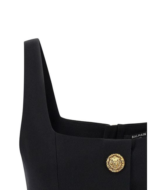 Balmain Black Button Top