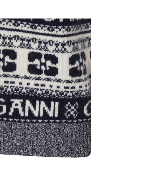 Ganni Black And Wool Blend Jumper