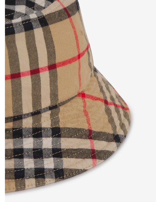 Burberry Brown Vintage Check Cotton Bucket Hat for men