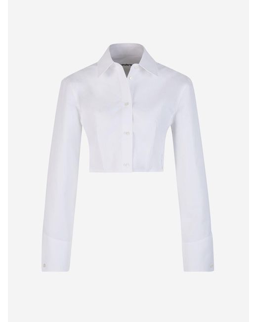 Alexander Wang White Cropped Cotton Shirt