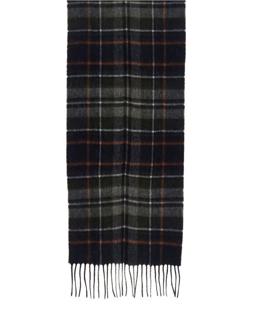 Barbour Black Scarf With Check Pattern for men