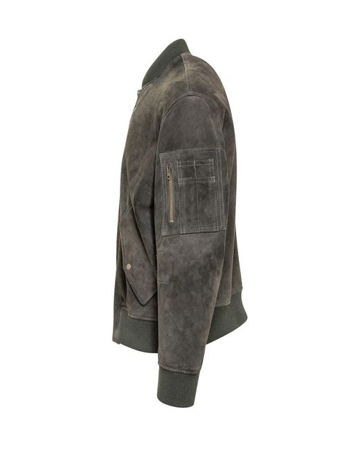 Salvatore Santoro Gray Leather Jacket for men