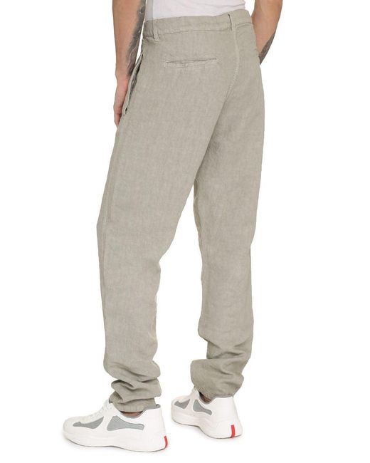 Aspesi Gray Linen Trousers for men