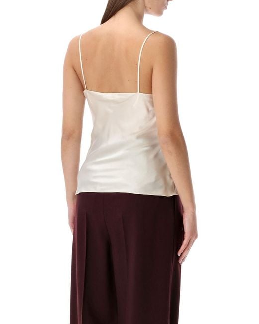 Chloé Red Ivory Silk Top With Lace