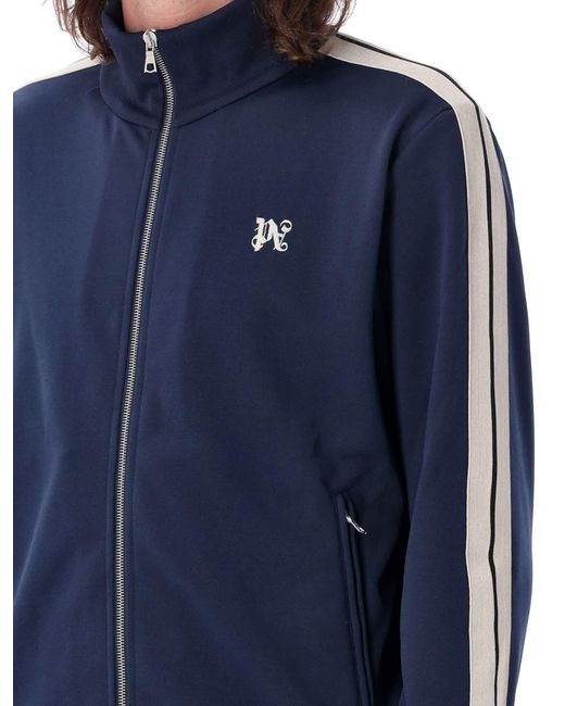 Palm Angels Pa Monogram Classic Track Jacket in Blue for Men