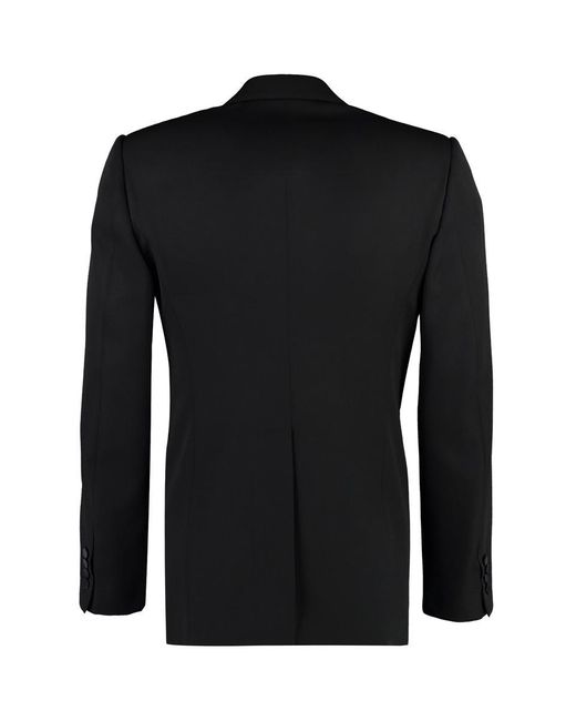 Alexander McQueen Black Double-breasted Wool Blazer for men