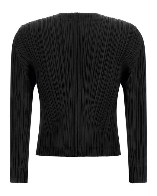Pleats Please Issey Miyake Black 'Monthly Colors: August' Cardigan