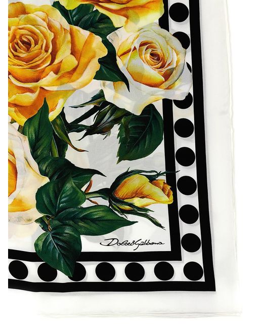 Dolce & Gabbana Multicolor 'Rose Gialle' Scarf