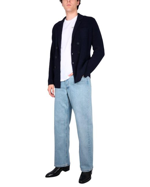 Ballantyne Blue Double-breasted Cardigan Jacket for men