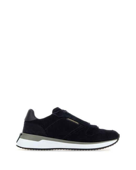 Ferragamo Black Salvatore Dark Suede Sneakers for men