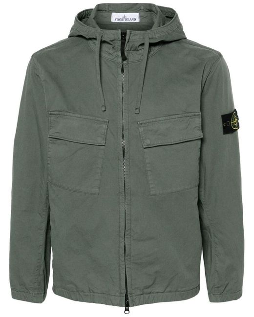 Stone Island Green Jacket With Pockets for men